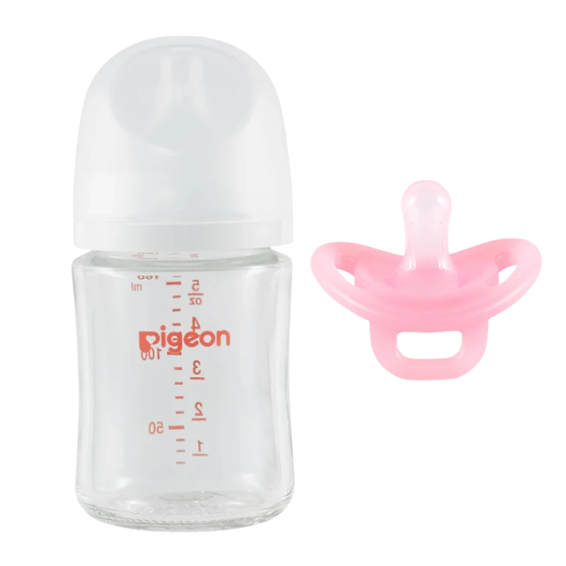 Glass Baby Bottle + FREE Soft Buddy Silicone Pacifier
