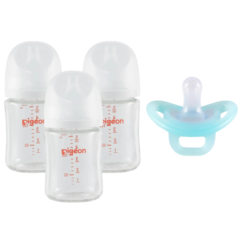 Glass Baby Bottle + FREE Soft Buddy Silicone Pacifier