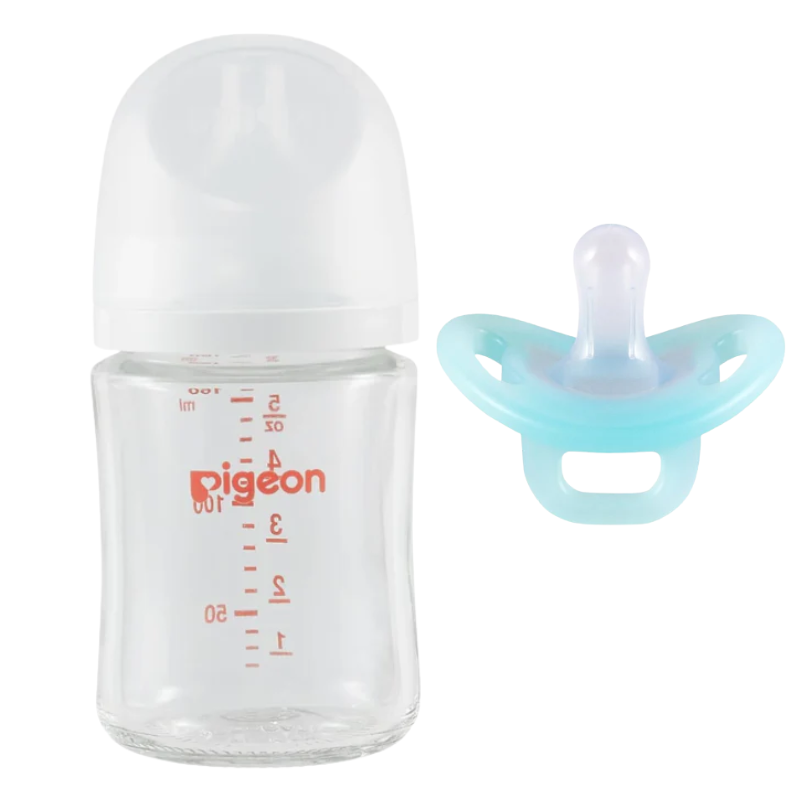 Glass Baby Bottle + FREE Soft Buddy Silicone Pacifier