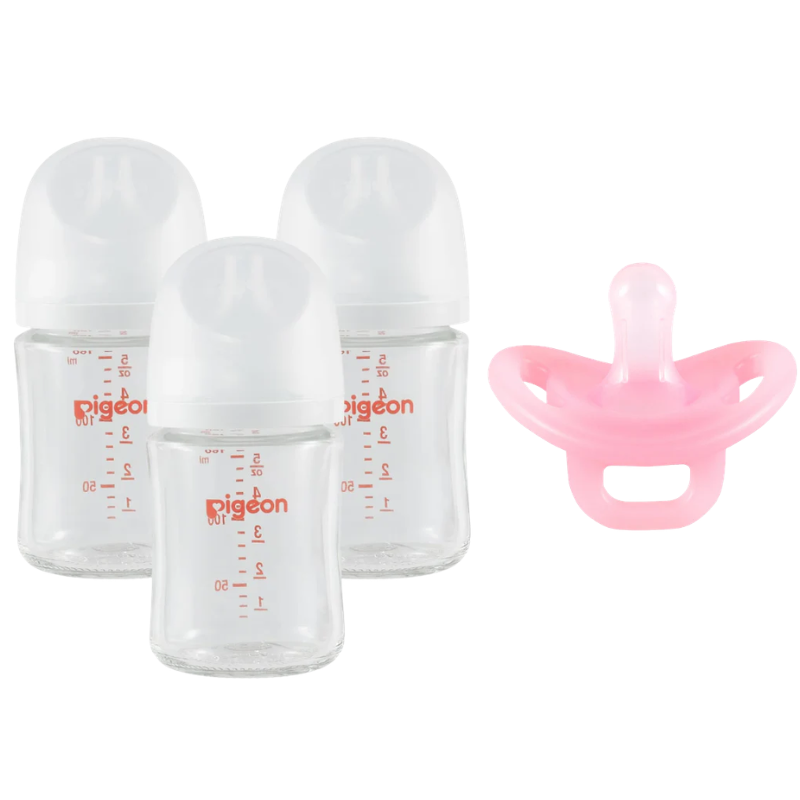 Glass Baby Bottle + FREE Soft Buddy Silicone Pacifier