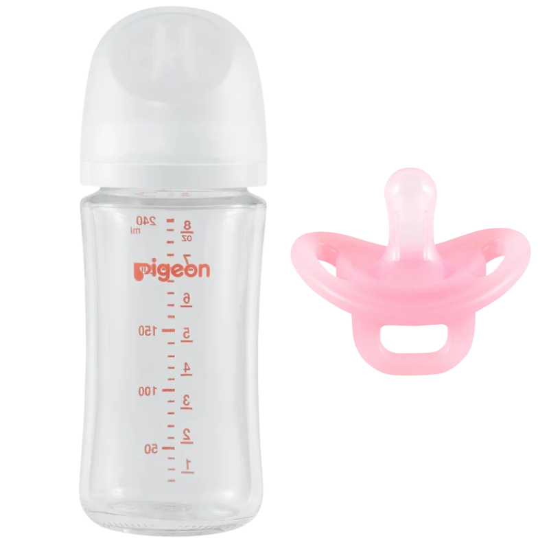 Glass Baby Bottle + FREE Soft Buddy Silicone Pacifier
