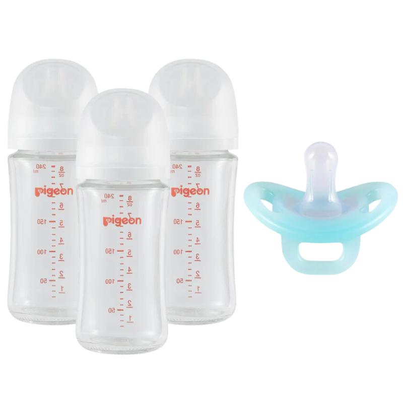 Glass Baby Bottle + FREE Soft Buddy Silicone Pacifier