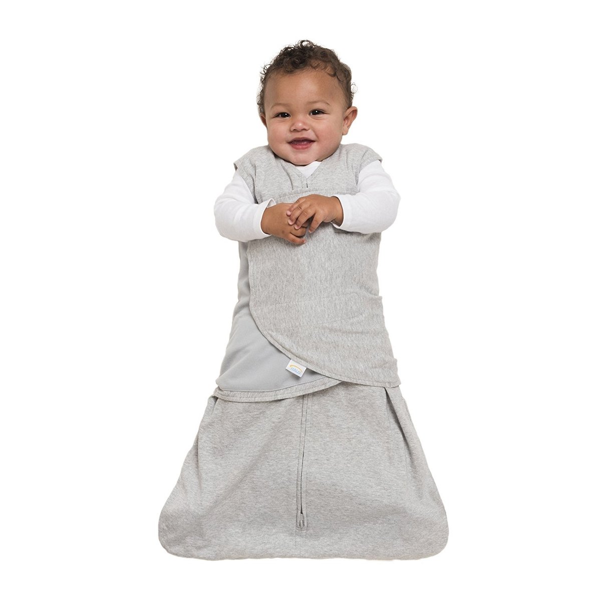 HALO SleepSack Swaddle Ideal Temp Baby Sleeping Bag, 1.5 Tog, Grey