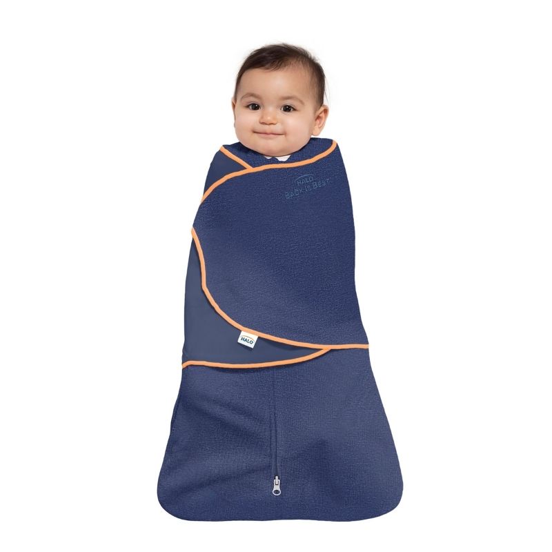 Temperature Regulating Sleepsack Swaddle Navy Orange