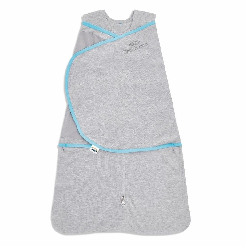 Temperature Regulating Sleepsack Swaddle Grey Aqua