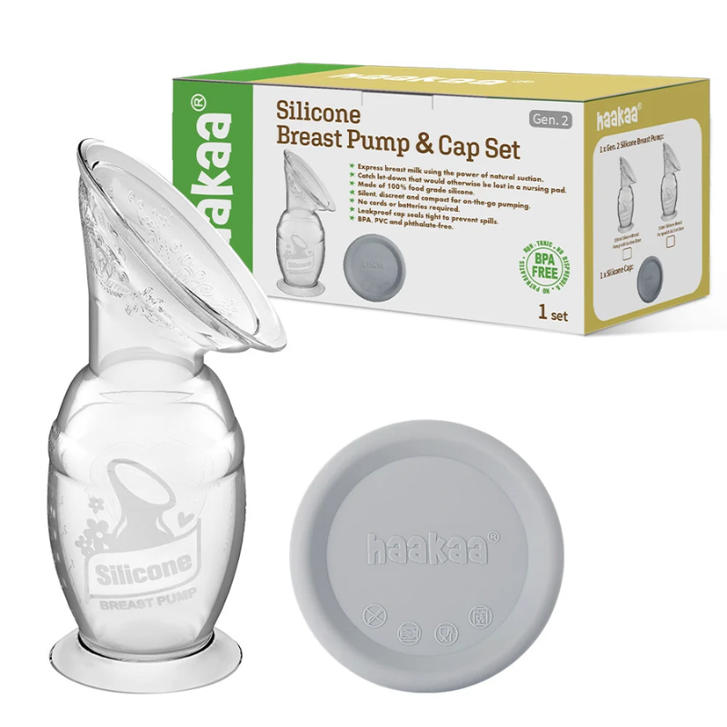 Silicone Breast Pump with Suction Base & Cap Set