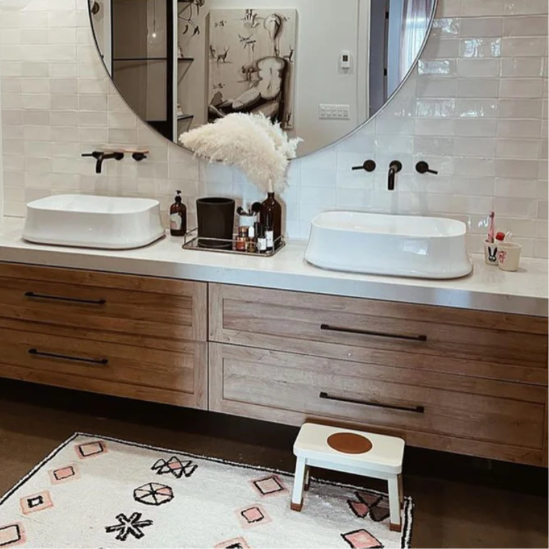 Tabourets en bois d'hévéa