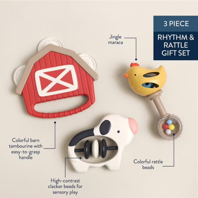 Jamboree Rhythm and Rattles Gift Set Farm - 3pc