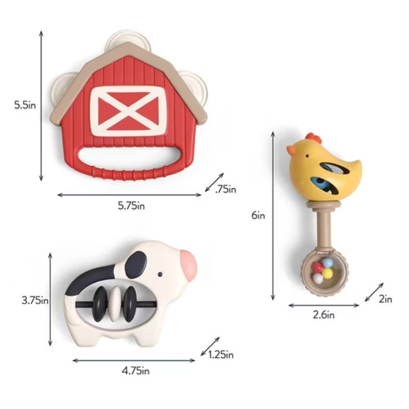 Jamboree Rhythm and Rattles Gift Set Farm - 3pc