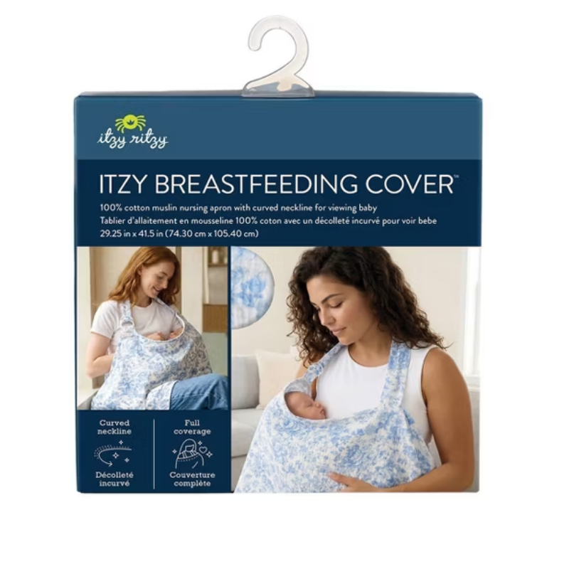 Breastfeeding Cover Apron Style - Blue Toile