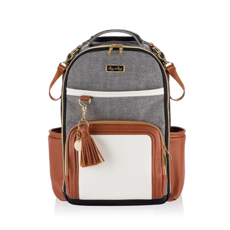Itzy Ritzy Boss Plus Backpack Diaper Bag Coffee Cream