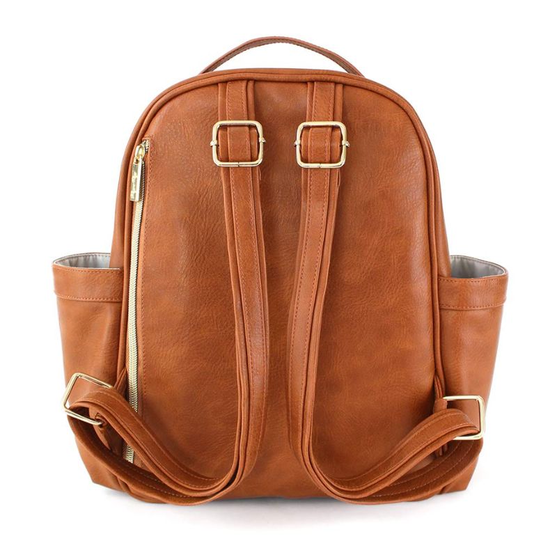 Mini Backpack Diaper Bag Cognac