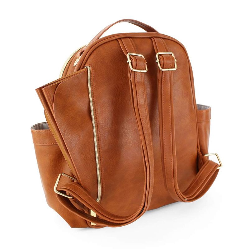 Mini Backpack Diaper Bag Cognac