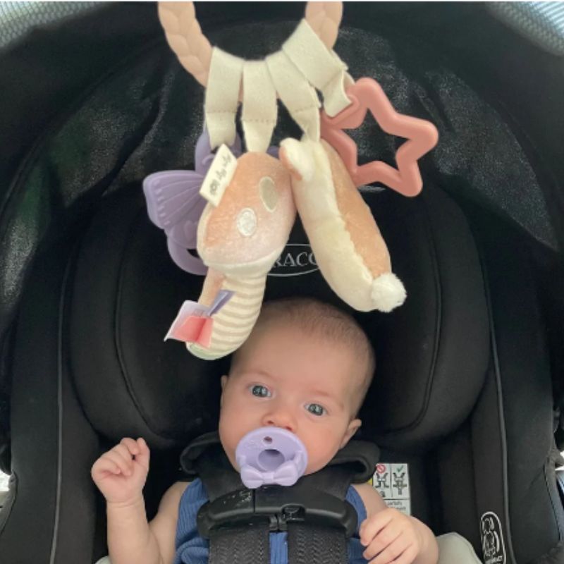 Bitzy Busy Ring Teething Activity Toy  Pastel Bunny