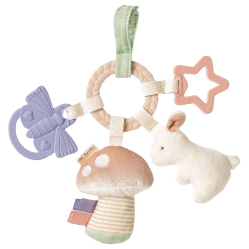 Bitzy Busy Ring Teething Activity Toy  Pastel Bunny