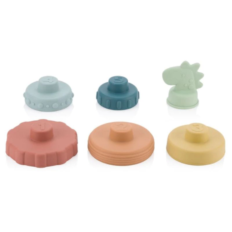 Itzy Stacker Silicone Stacking Toy/Teether Dino