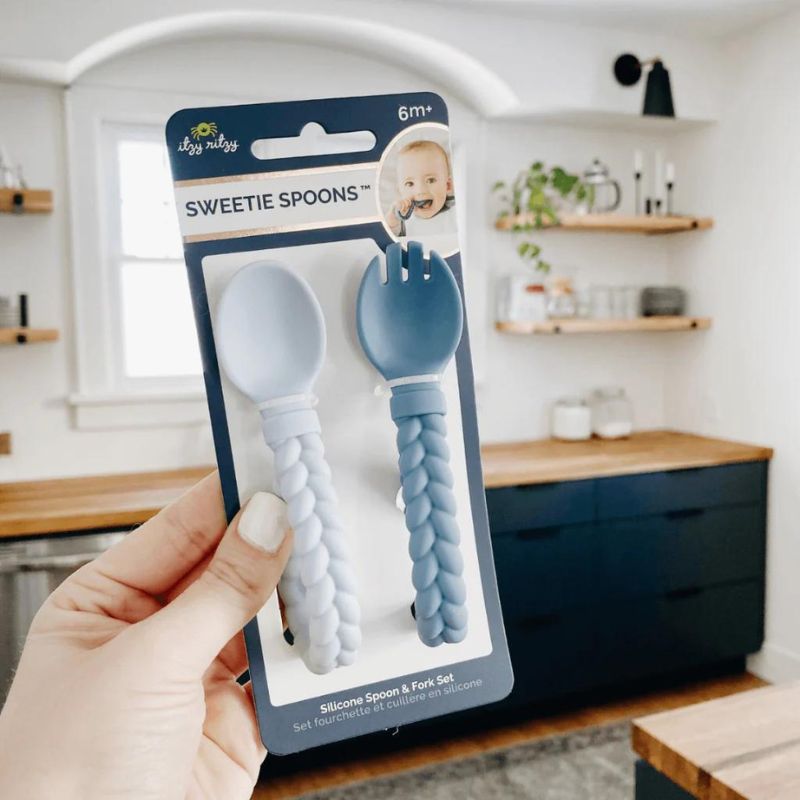 Sweetie Spoons - Ensemble fourchette + cuillère en silicone pour bébé
