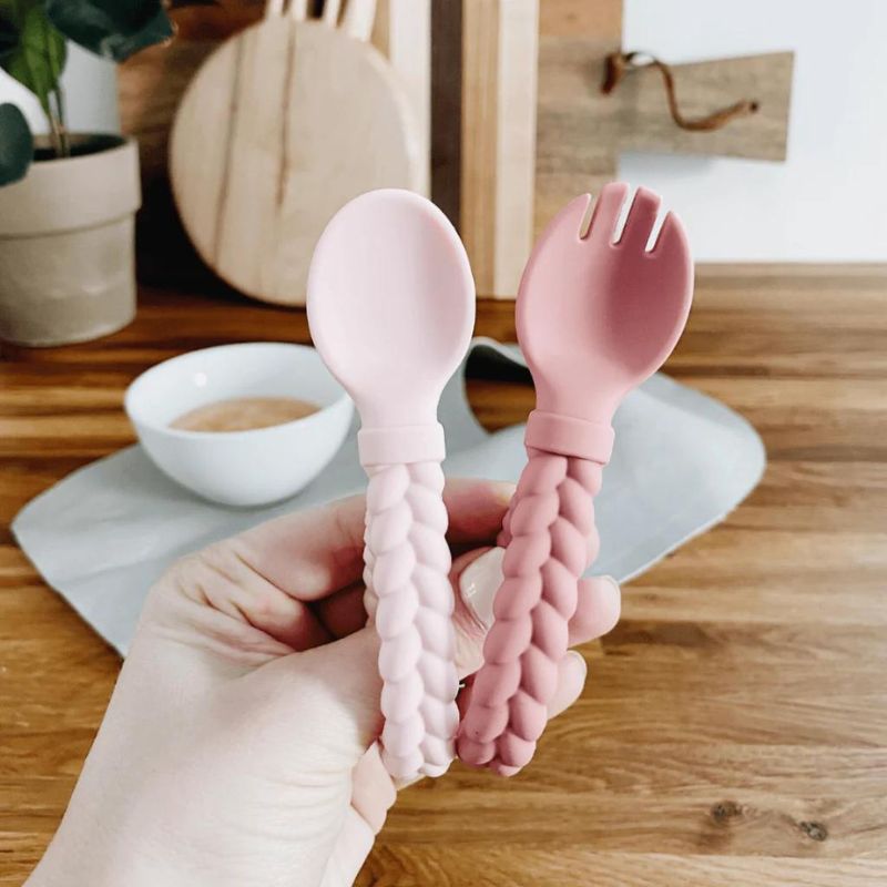 Sweetie Spoons - Ensemble fourchette + cuillère en silicone pour bébé