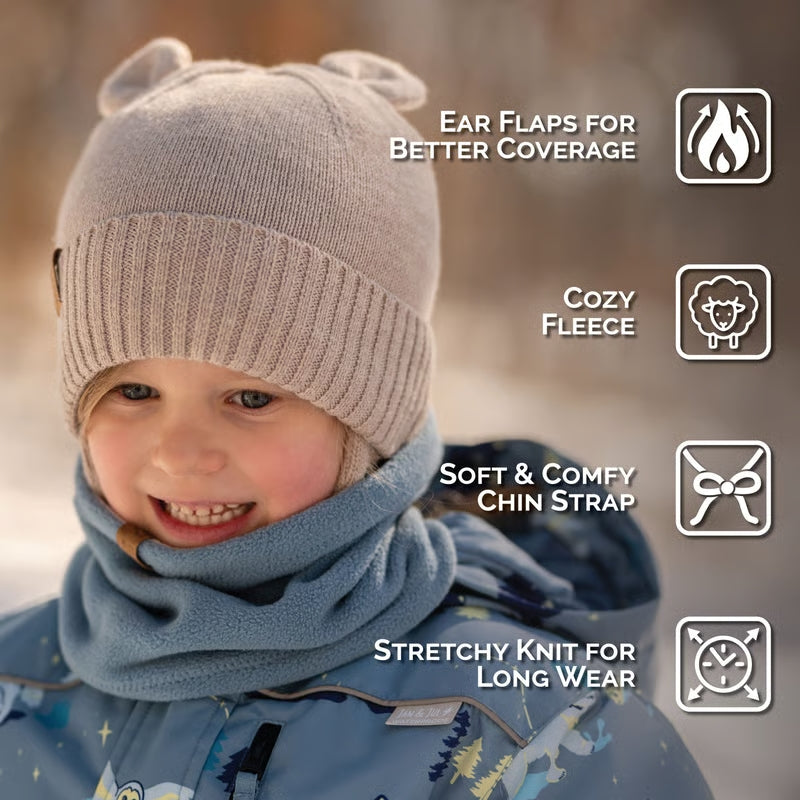 Kids Bear Knit Hats