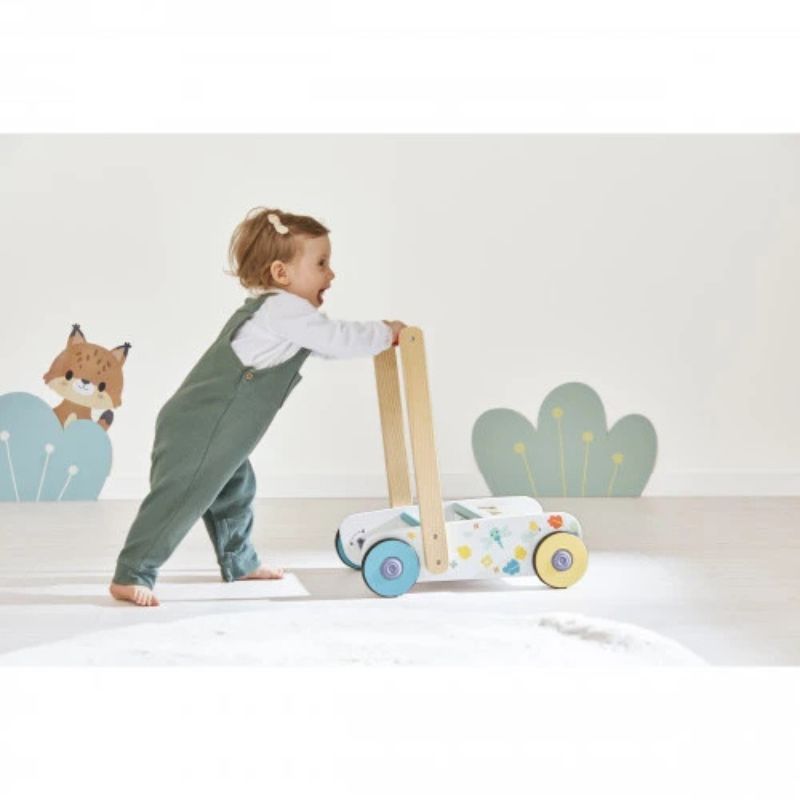 Pure Wooden Cubes Walking Trolley