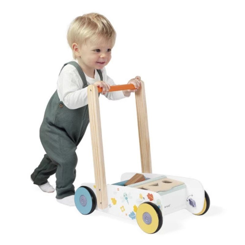 Pure Wooden Cubes Walking Trolley