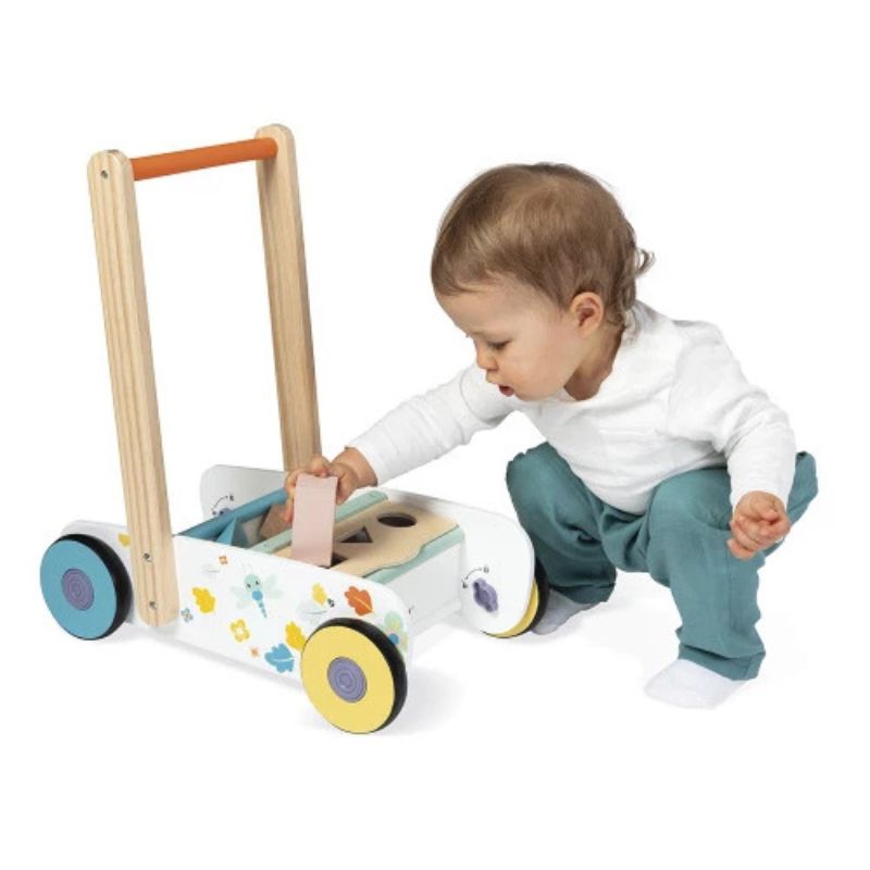 Pure Wooden Cubes Walking Trolley