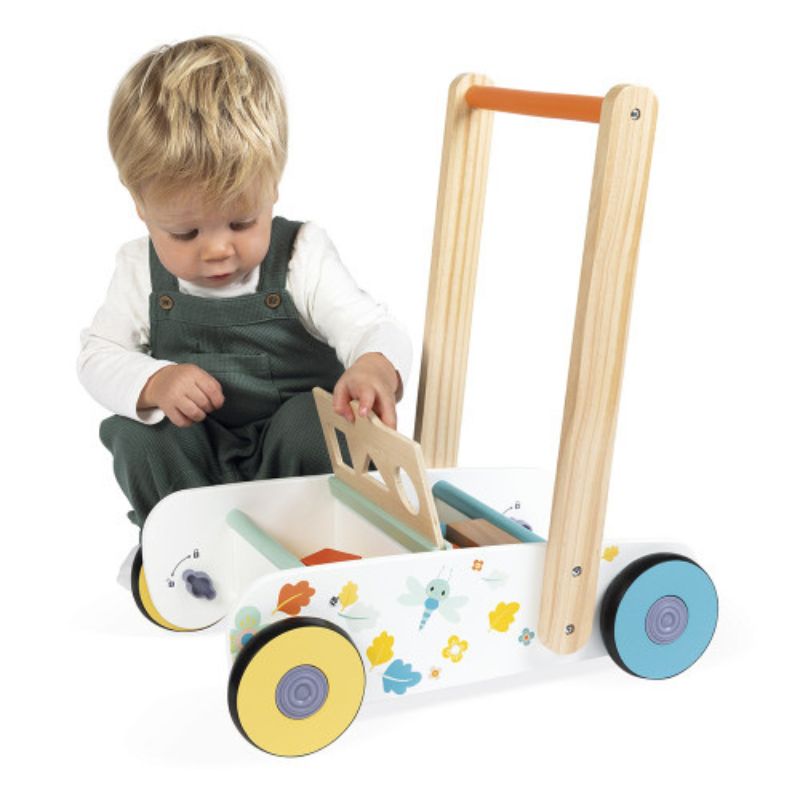 Pure Wooden Cubes Walking Trolley