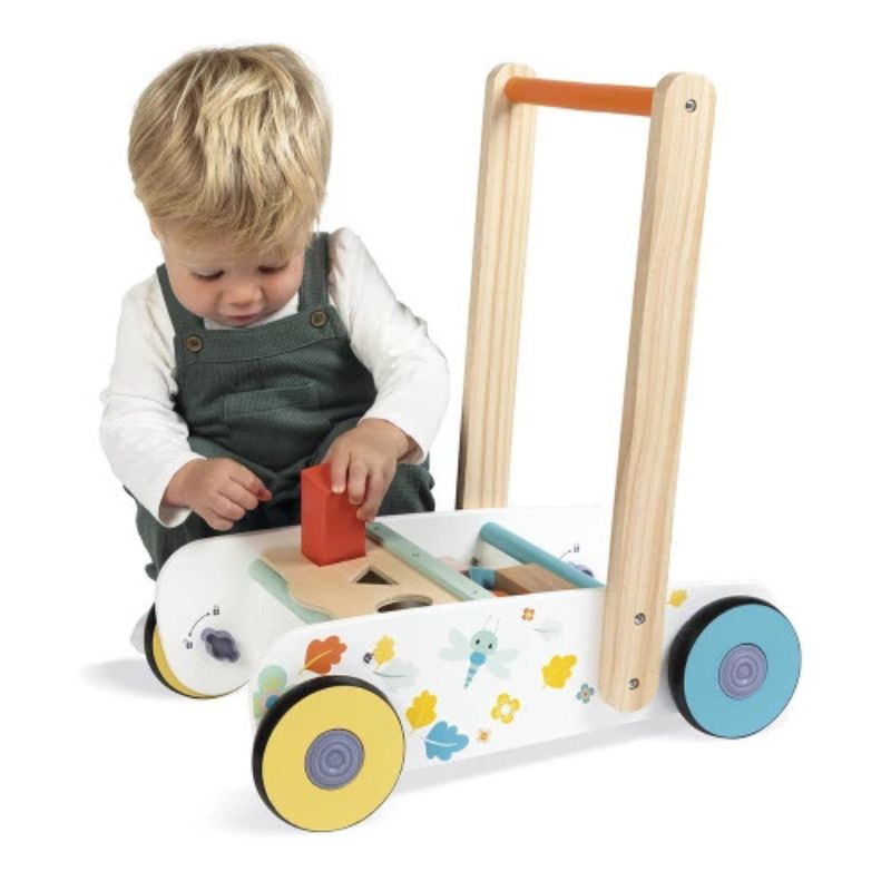 Pure Wooden Cubes Walking Trolley