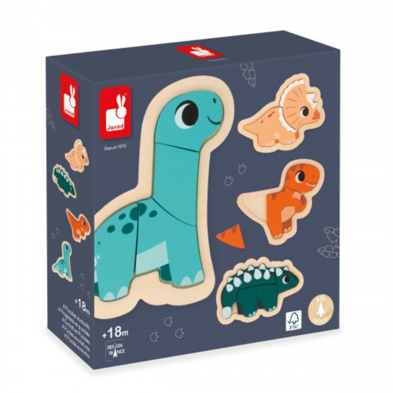 4 Progressive Puzzles Dino