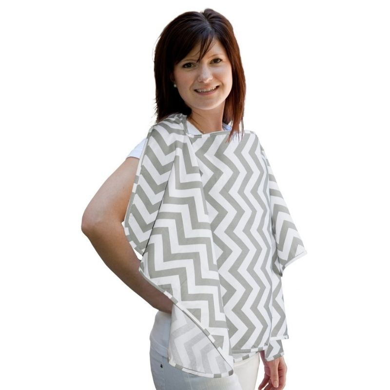 Nursing Poncho Grey Chevron