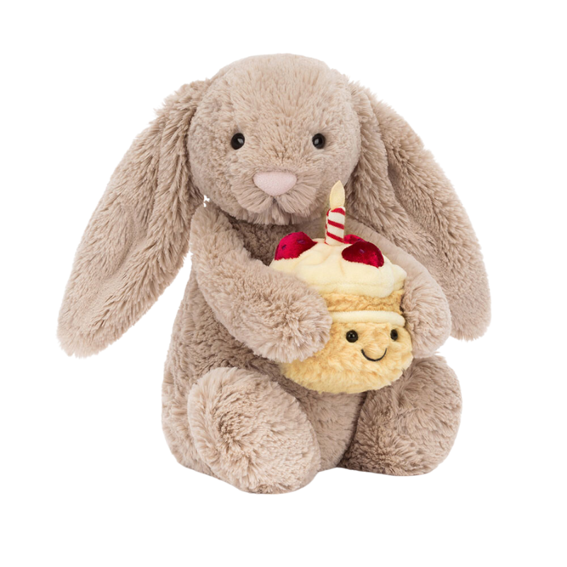 Bashful Beige Bunny Birthday Plush Toy