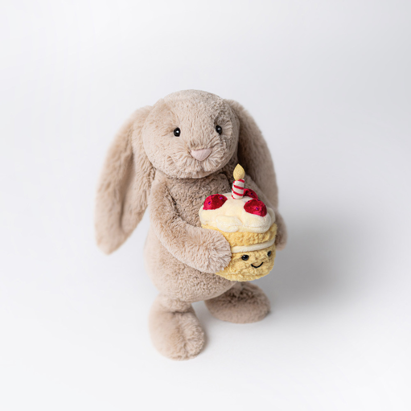 Bashful Beige Bunny Birthday Plush Toy