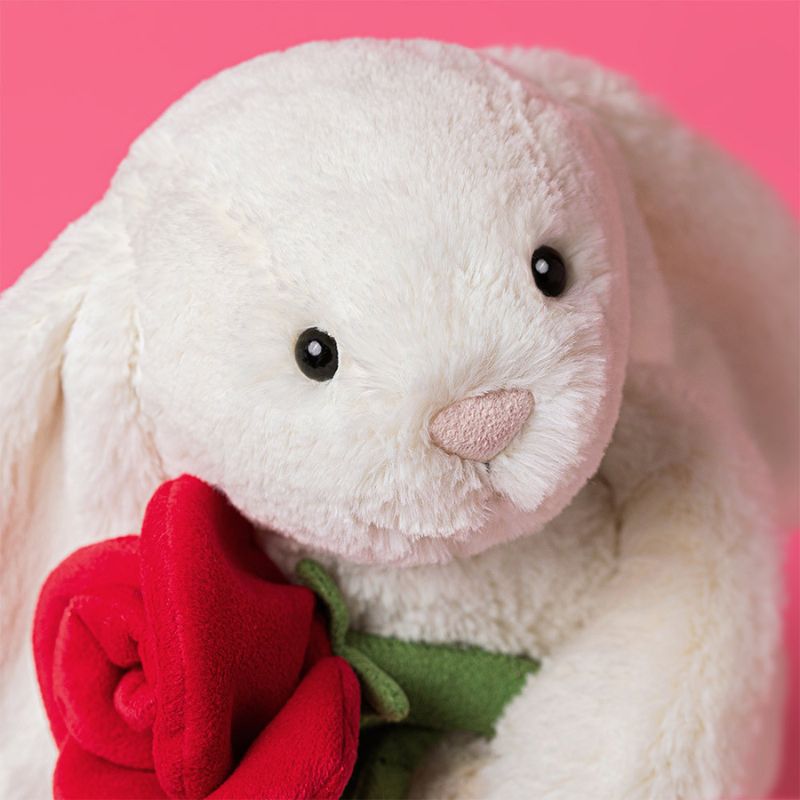 Cream Bunny with Rose – Snuggle Bugz