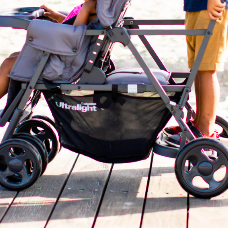 Caboose Ultralight Sit and Stand Tandem Double Stroller - Black