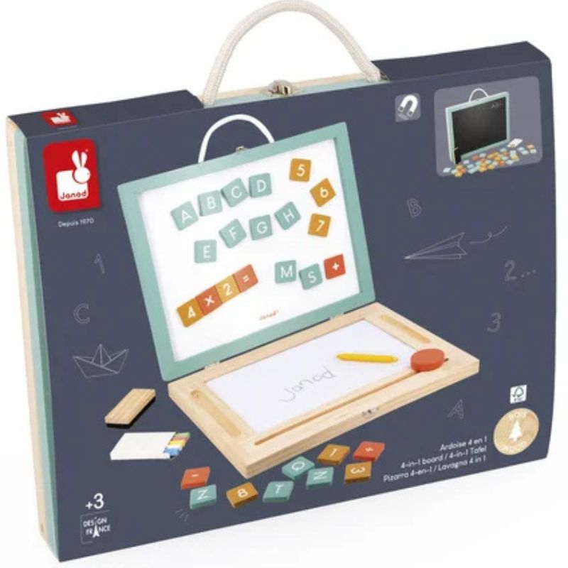 4-in-1 Portable Magnetic & Chalk Board