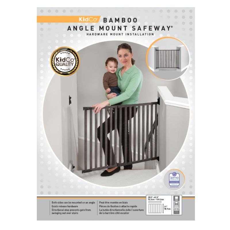Bamboo Angle Mount Safeway Gate | Snuggle Bugz | Canada's Baby Store