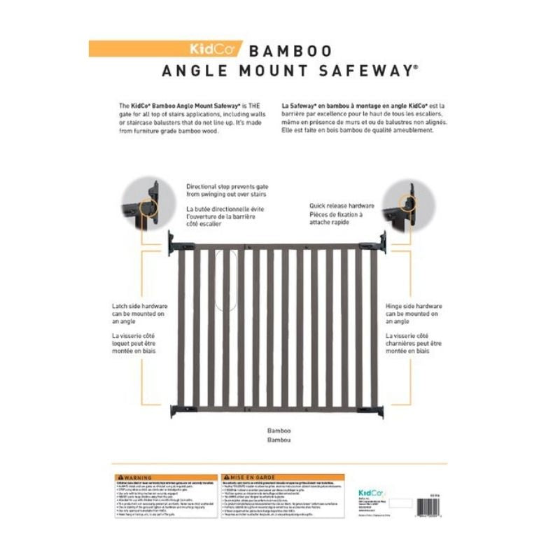 Bamboo Angle Mount Safeway Gate | Snuggle Bugz | Canada's Baby Store