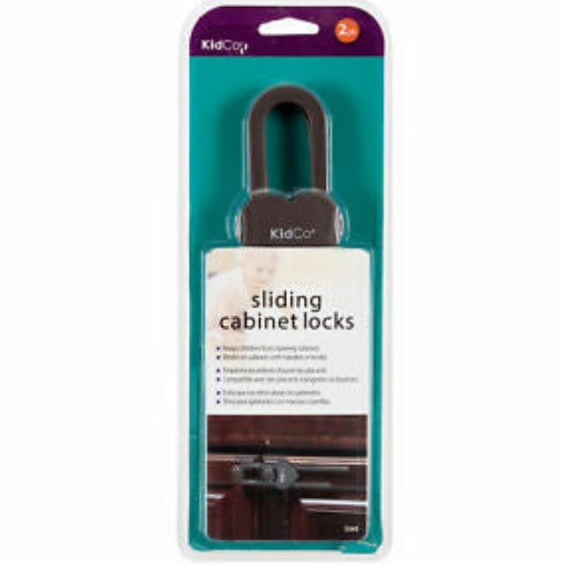 Sliding Cabinet Lock Brown - 2 Pack