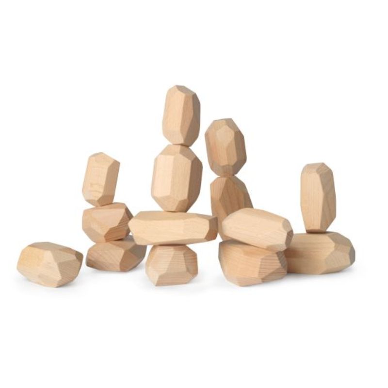 Wooden Stacking Stones Natural