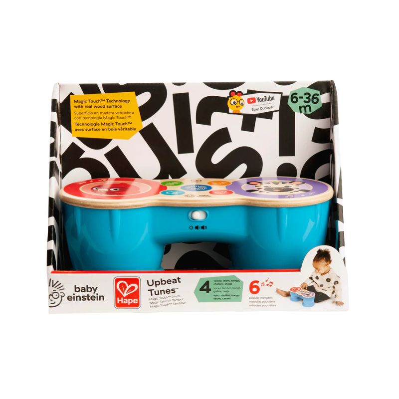 Upbeat Tunes Magic Touch Wooden Drum Musical Toy