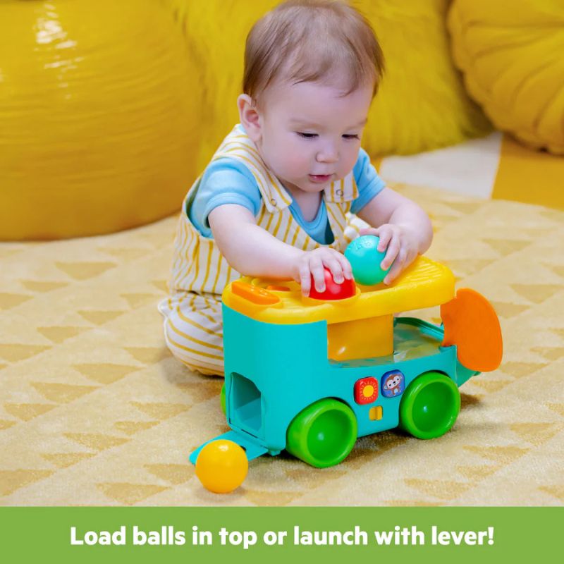 Pop & Roll Safari Bus Ball Play Toy