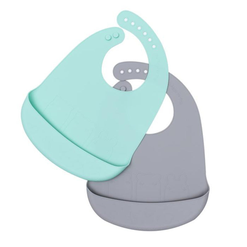 Catchie Silicone Bibs mint + grey