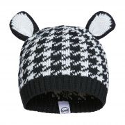 Infant Hats With Animal Ears Black Houndstooth