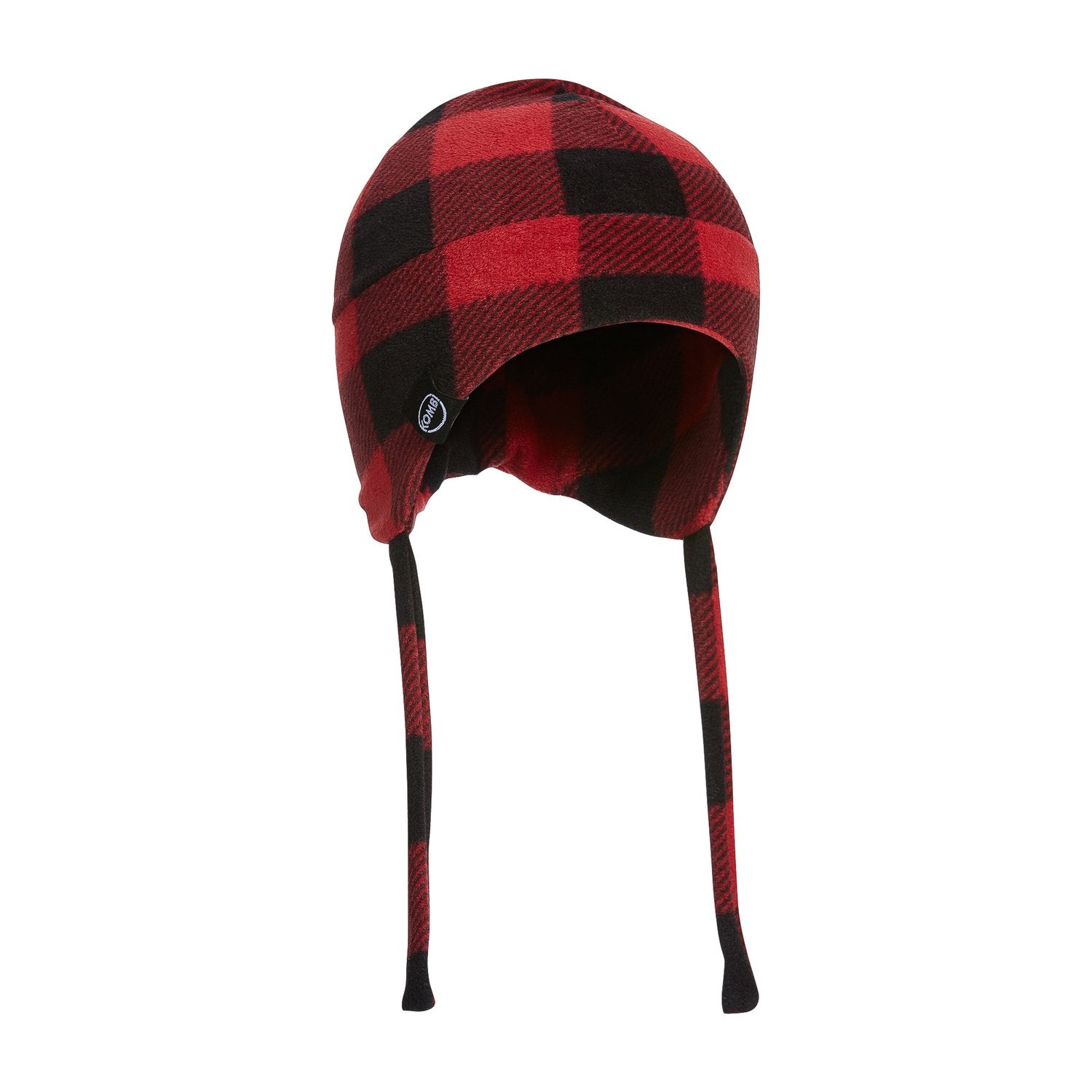 Fleece Plaid Beanie Red