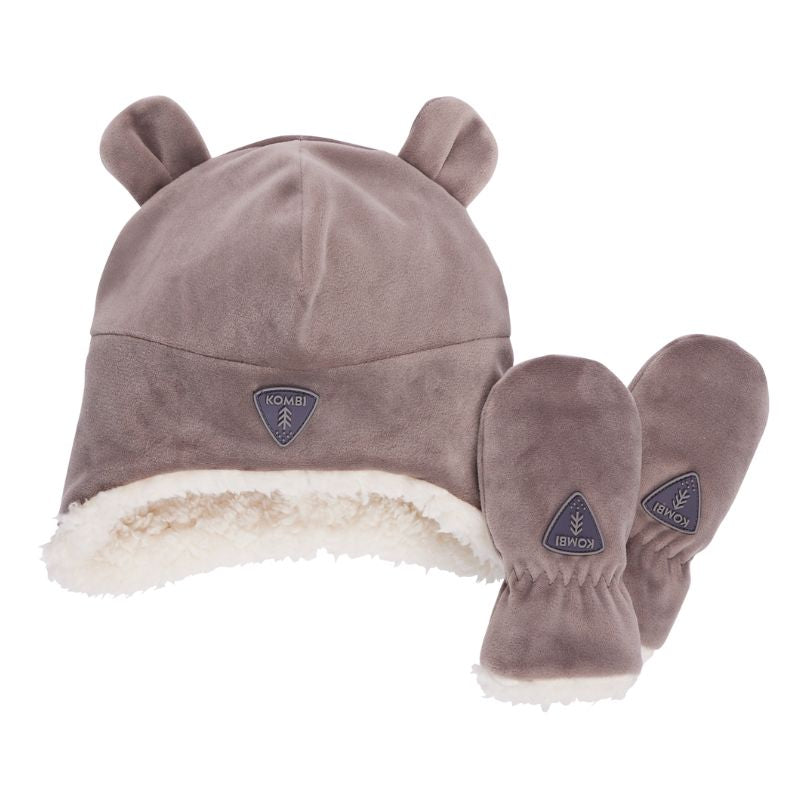 Sherpa Toque and Mittens Set  Platinum
