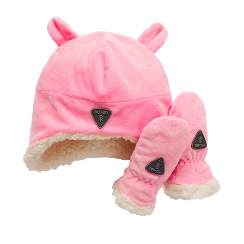 Sherpa Toque and Mittens Set  Cotton Candy