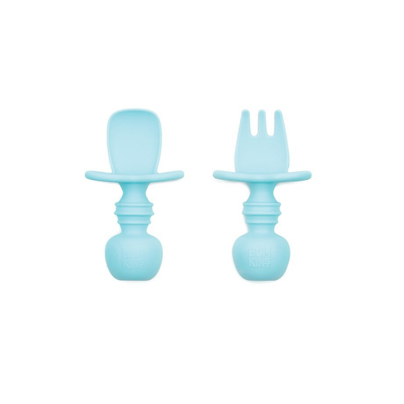Chewtensils Spoon + Fork Set Blue