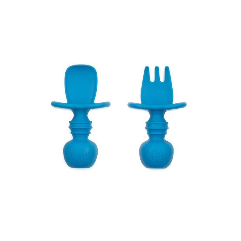 Chewtensils Spoon + Fork Set Deep Blue