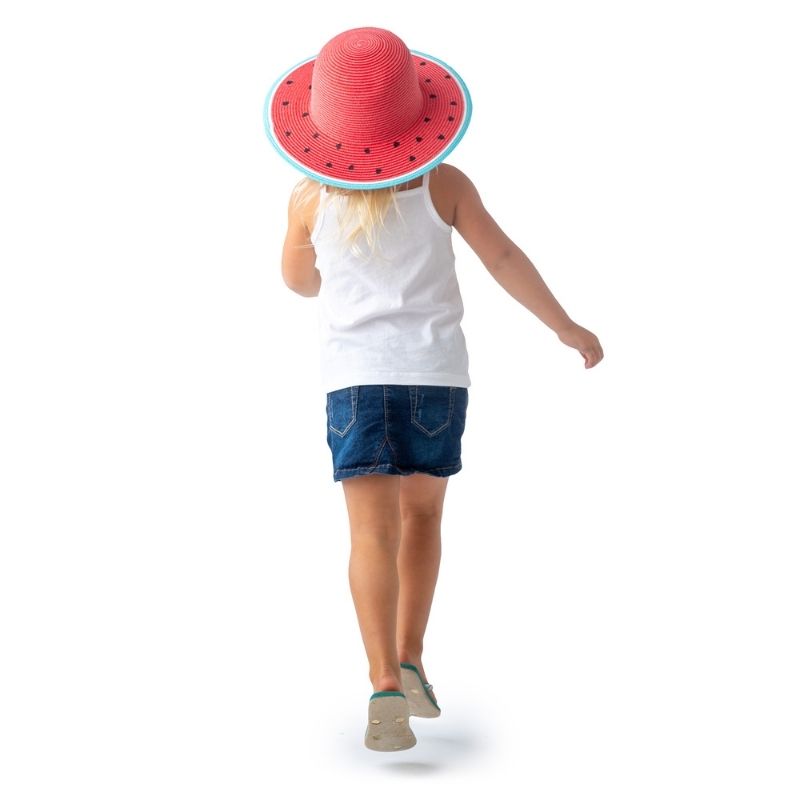 Kids Packable Lifeguard Bear Straw Hat - FlapJackKids
