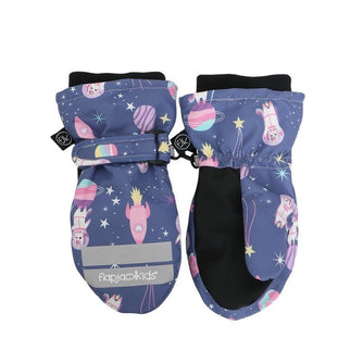 Water Repellent Ski Mittens Unicorn Indigo